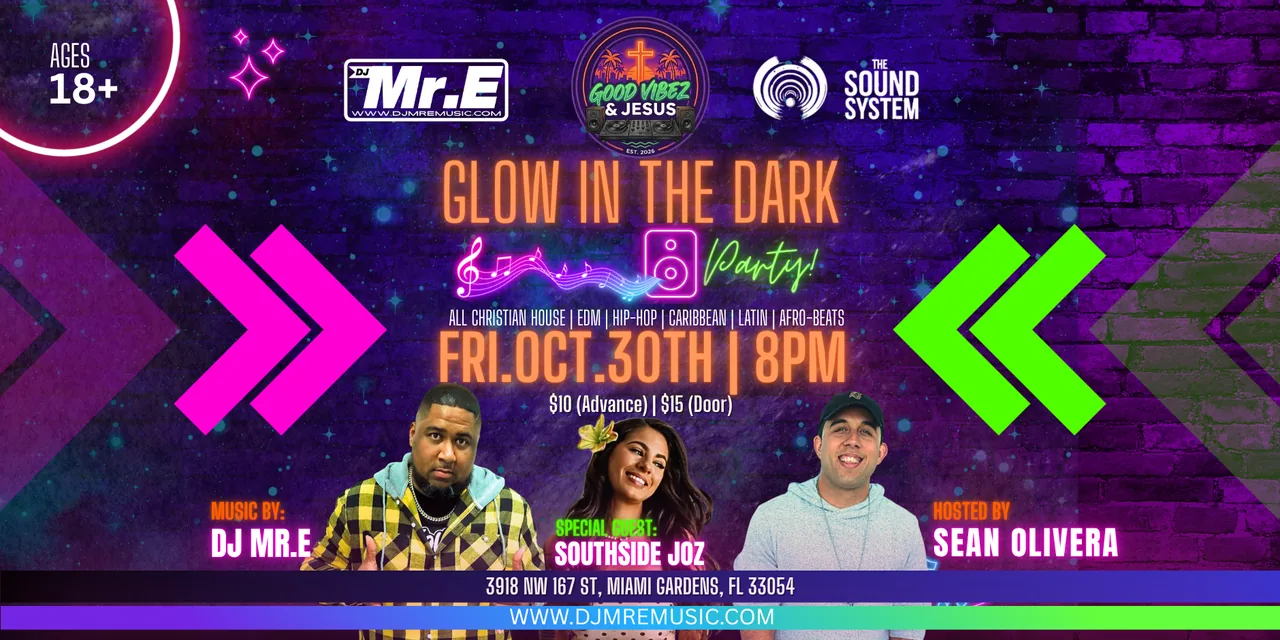 GOOD VIBEZ & JESUS: Glow in the Dark Party image